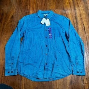 NWT COMO MAN BUTTON DOWN BLUE SZ MEDIUM M